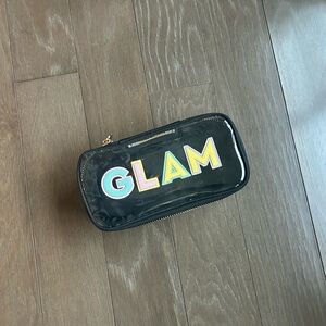 Stoney Clover Lane Black Cosmetic Clear Top Cosmetic Pouch with Multicolor GLAM